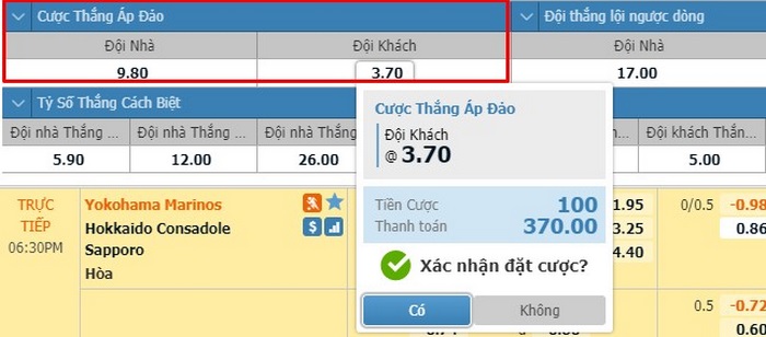 Hướng dẫn cách đặt kèo áp đảo cho từng trường hợp
